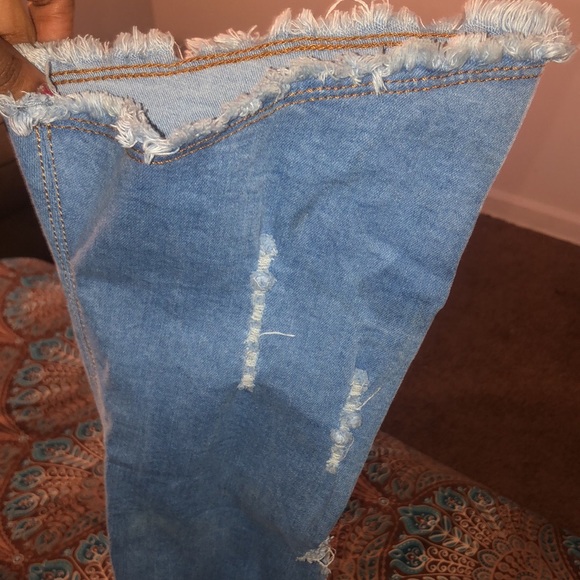 Fashion Nova Shoes - Thigh high jean booties